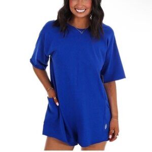 Free People SOLD OUT COLOR Hot Shot Tee Romper in Electric Blue - Size XS